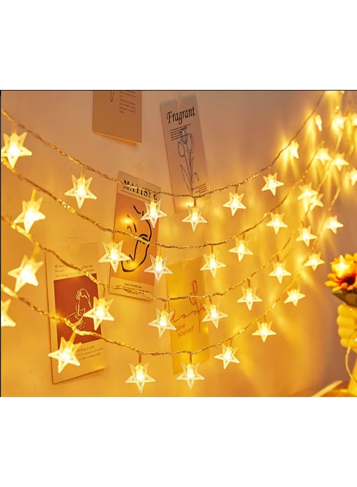 إتش إف جيه أضواء سلسلة النجوم H.F.J بطول 6 أمتار، أضواء زينة تعمل بالبطارية لغرفة النوم والمنزل وحفلات الزفاف والحفلات والمناسبات - Image 5